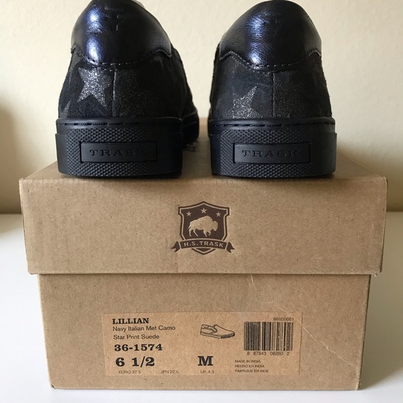 Trask Lillian Navy Italian Met Camo Sneaker - Picture 4 of 8